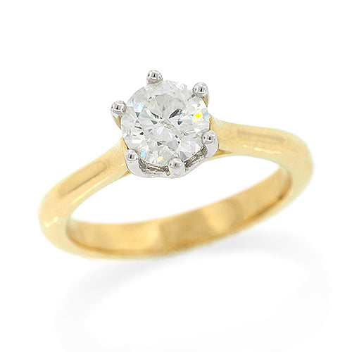 1 Carat Solitaire Diamond Ring In 18ct Gold