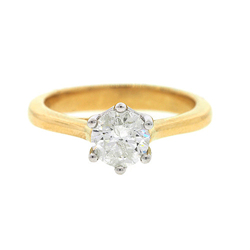 1 Carat Solitaire Diamond Ring In 18ct Gold