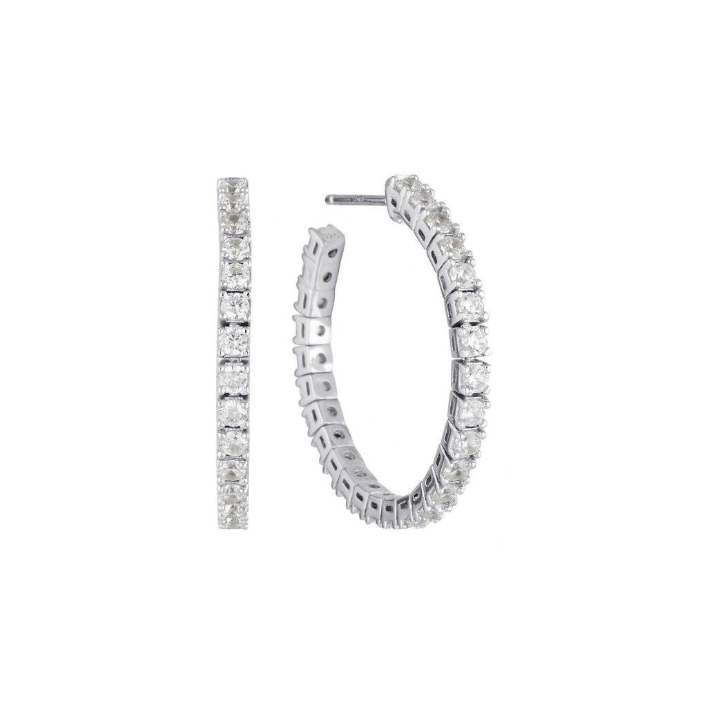 Georgini 'Flex' Pave Cubic Zirconia Hoop Studs E908