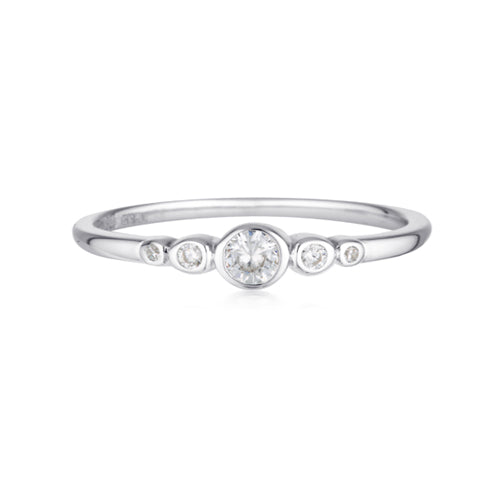 Georgini 'Penta' Sterling Silver CZ Ring R460W