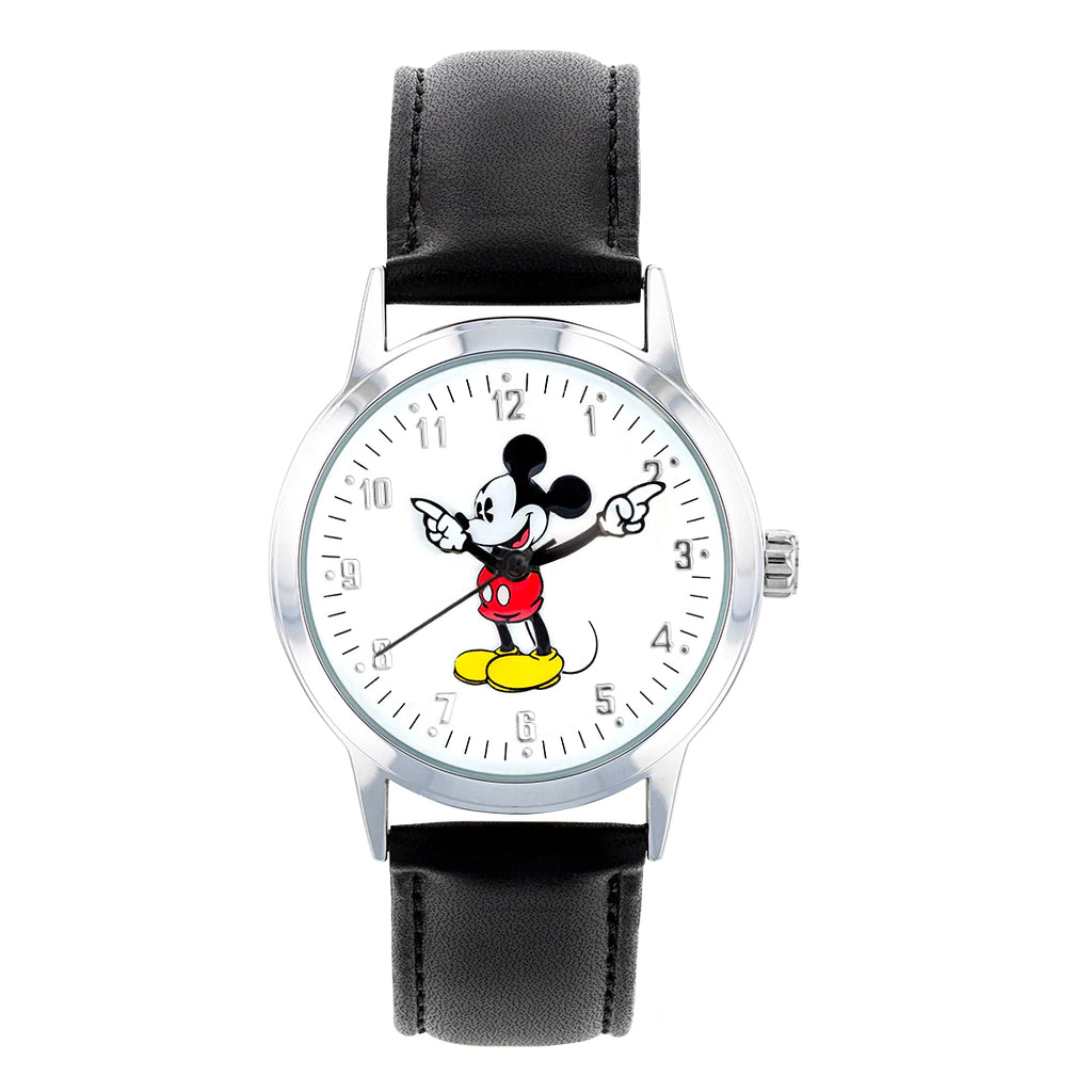 Mickey Mouse Black Leather Watch TA5303