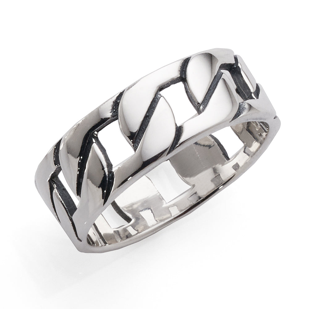 Sterling Silver Open Curb Link Ring