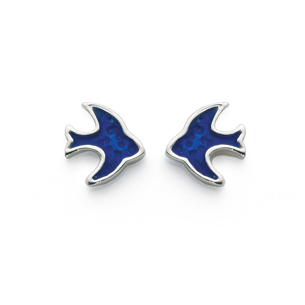 Sterling Silver 7mm Bluebird Studs