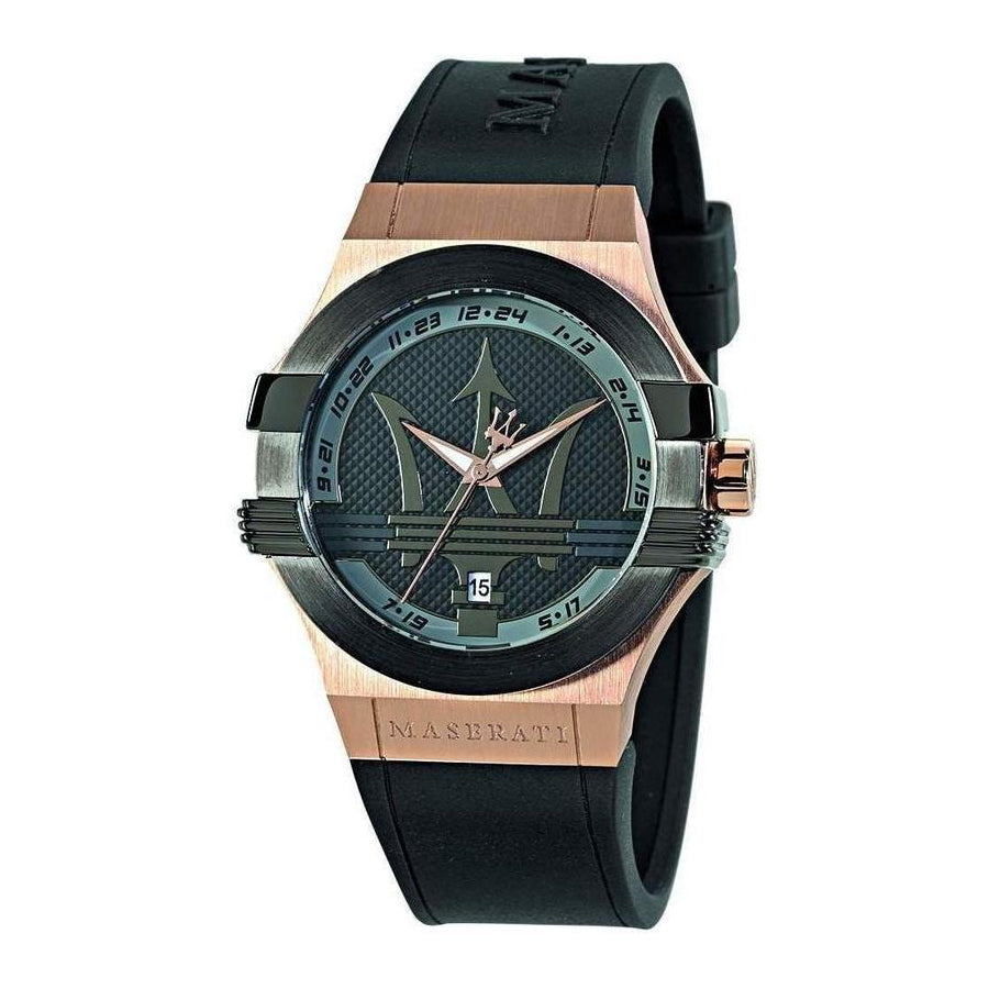Maserati 'Potenza' Rose-Tone Black Strap Watch R8851108002