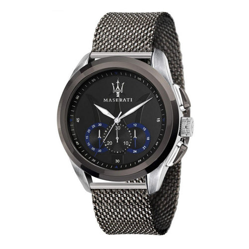 Maserati 'Traguardo' 45mm Black Mesh Strap Watch R8873612006