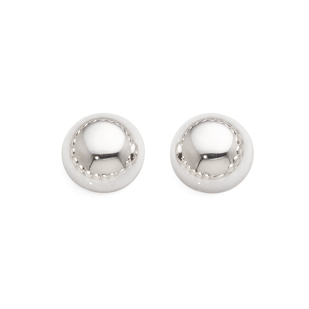 Sterling Silver 10mm Domed Ball Studs