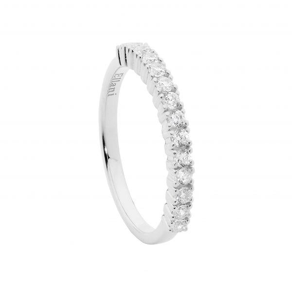 Ellani Sterling Silver Cubic Zirconia Band R497S