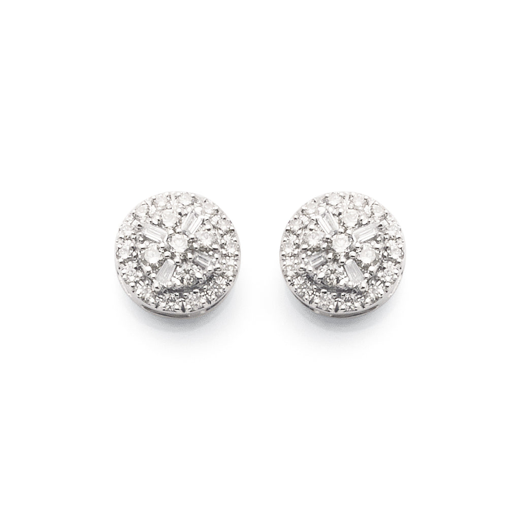 9ct White Gold Multi-Stone Diamond Studs TW 0.32CT