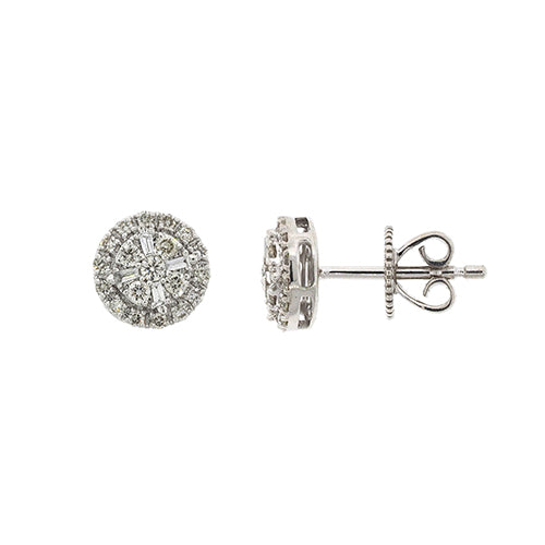 9ct White Gold Multi-Stone Diamond Studs TW 0.32CT