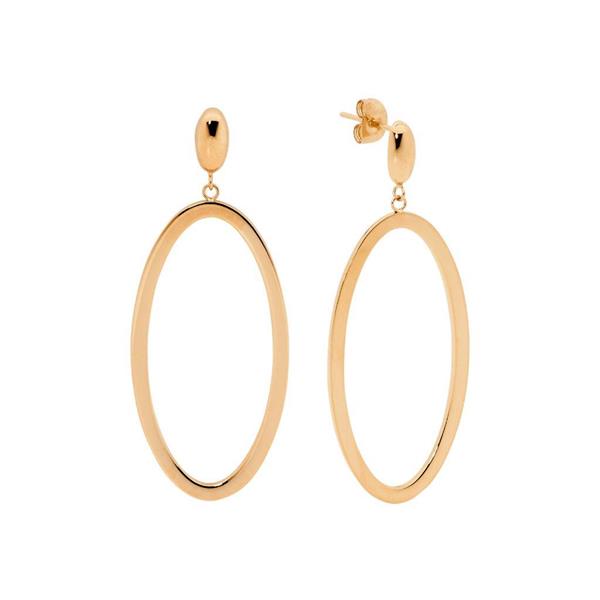 Ellani Rose-Tone 43mm Oval Drop Earrings SE218R