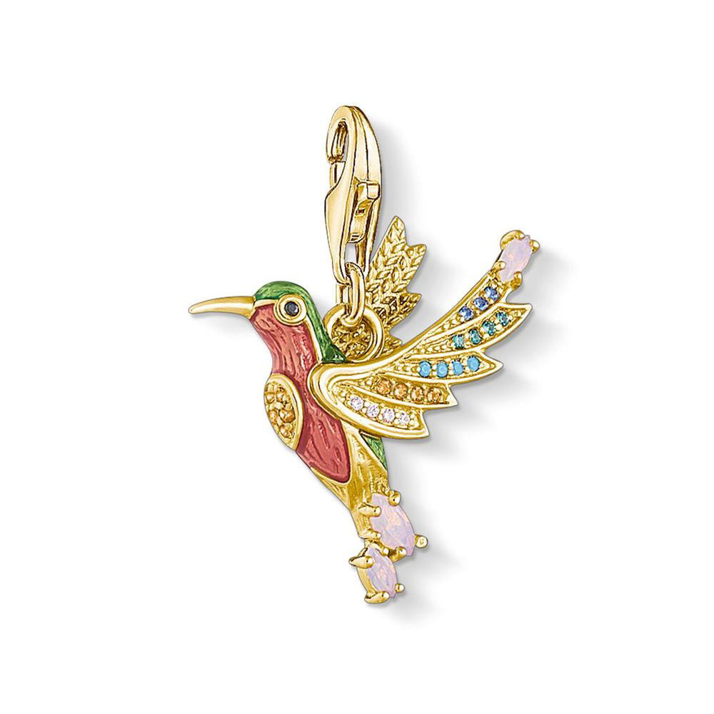 Thomas Sabo Gold Tone Multi-Colour Hummingbird Charm CC1828