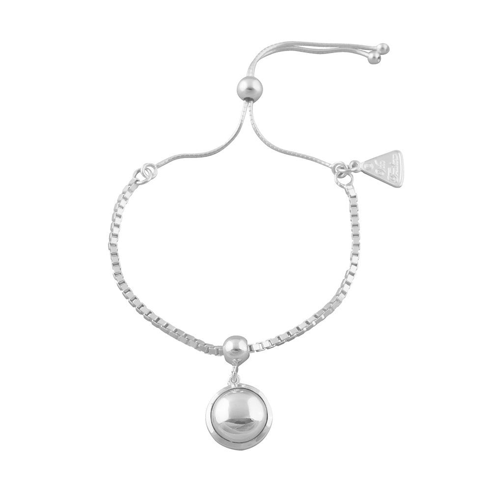 Von Treskow Sterling Silver Adjustable Round Charm Bracelet