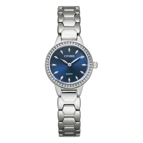 Citizen Silver Swarovski Blue Dial Watch EZ7010-56