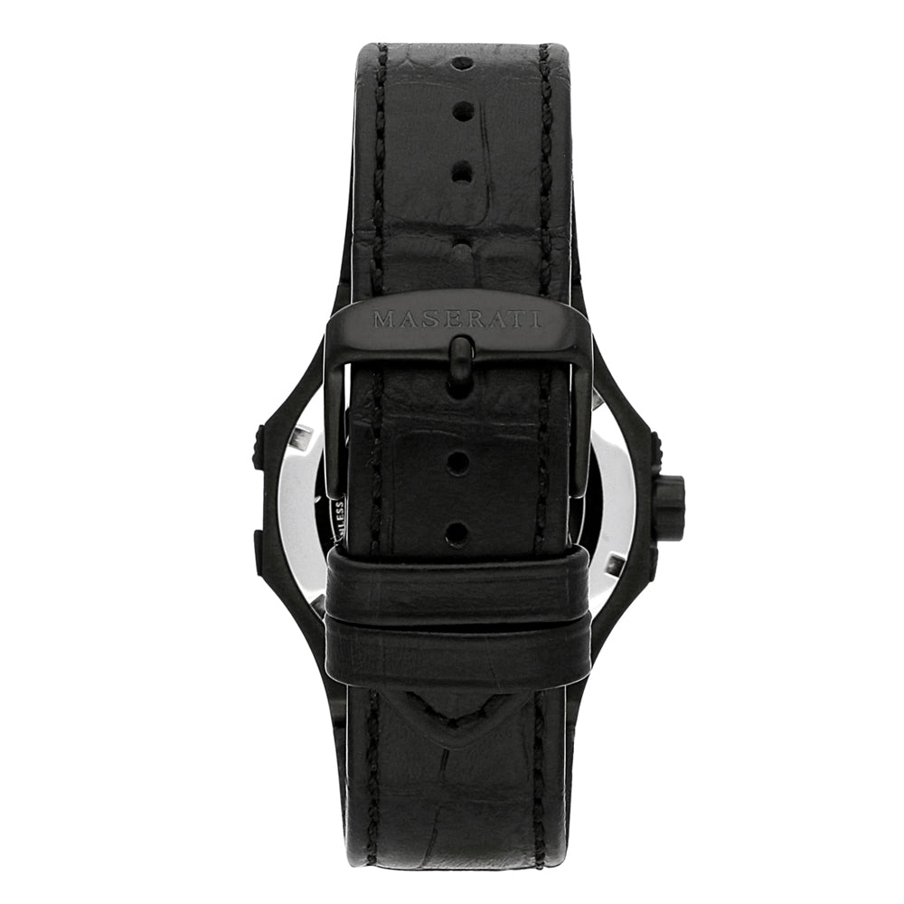 Maserati Potenza Automatic Black Leather Strap Watch R882110