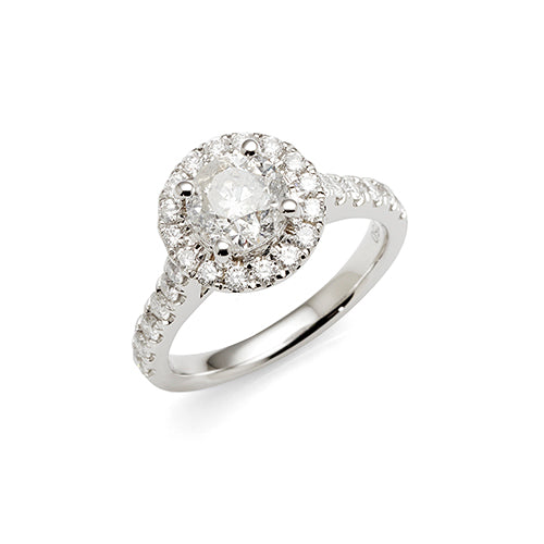 1.80ct Diamond Halo Ring 18ct White Gold