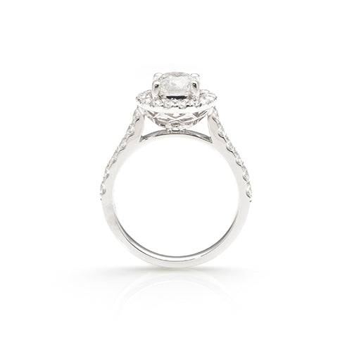 1.80ct Diamond Halo Ring 18ct White Gold