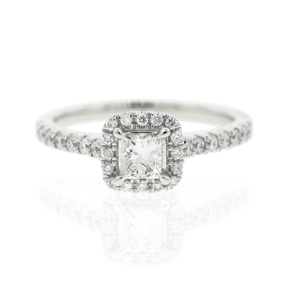 9ct White Gold Princess Diamond Ring TDW 0.72CT