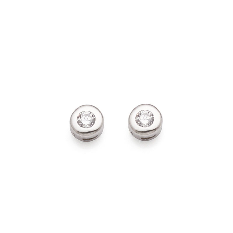 Sterling Silver 2.5mm Cubic Zirconia Stud Earrings