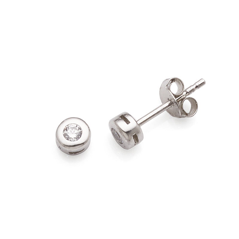 Sterling Silver 2.5mm Cubic Zirconia Stud Earrings