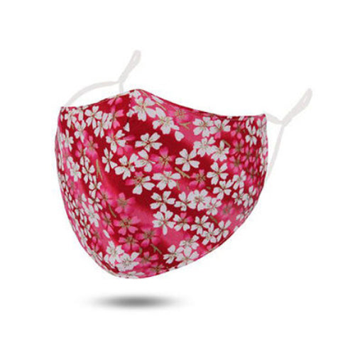 Red / Blossom Cotton Face Mask Adjustable Elastic