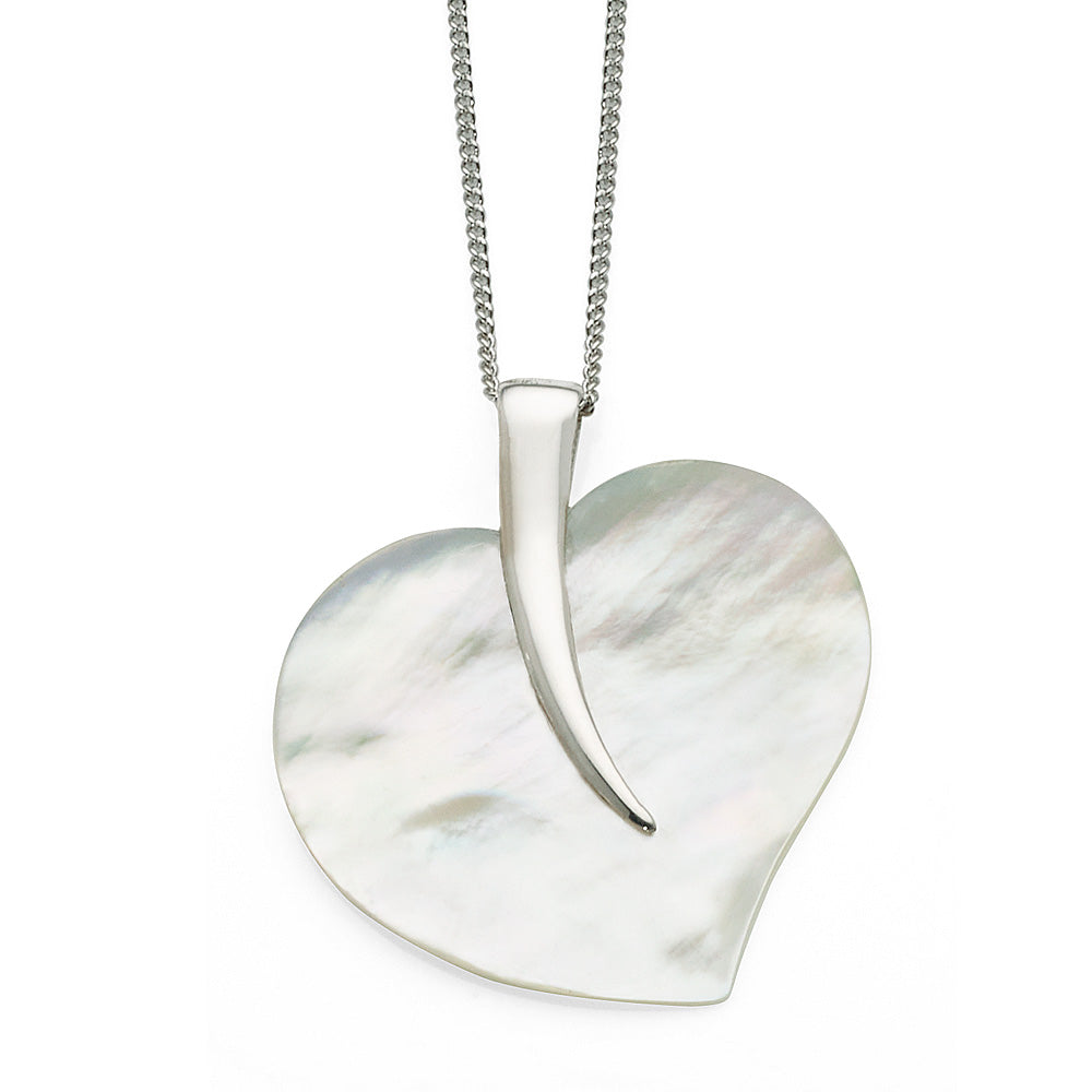 Sterling Silver Mother of Pearl Heart Pendant