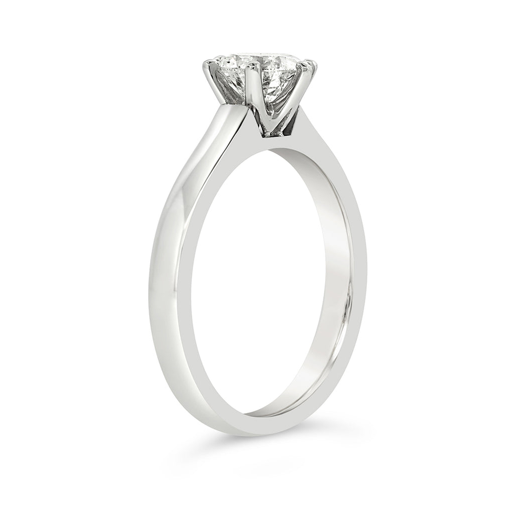 18ct White Gold 1.0 Carat 6-Claw Solitaire Diamond Ring