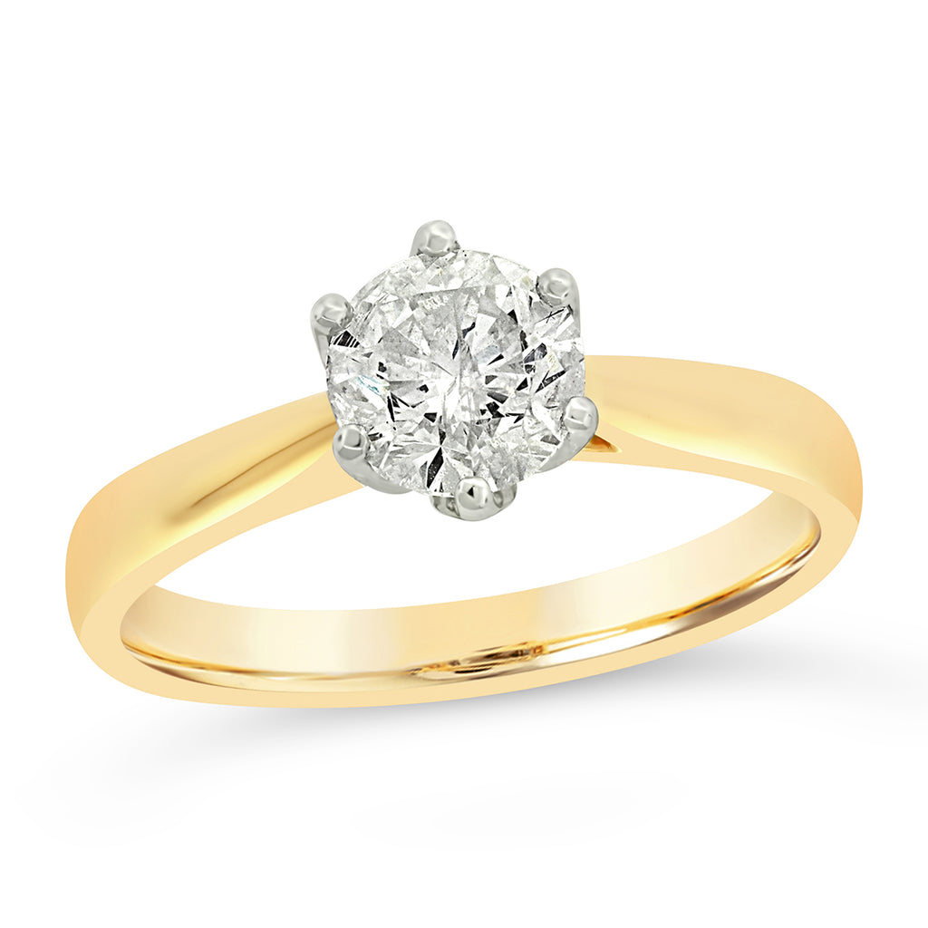 18ct Gold 1.07ct Solitaire Diamond Tapered Ring