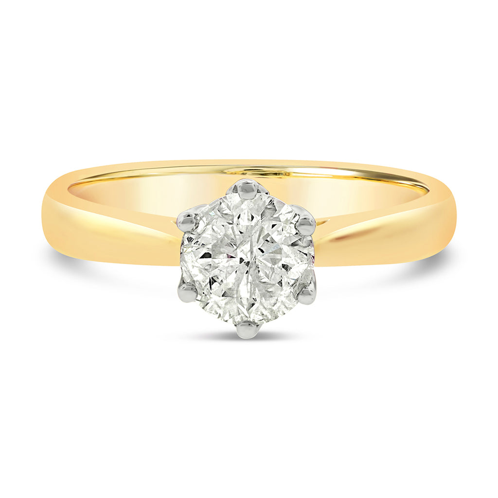 18ct Gold 1.07ct Solitaire Diamond Tapered Ring