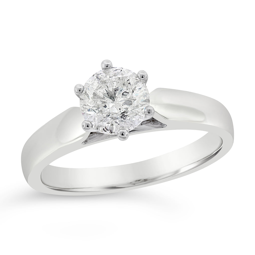 1.14ct Diamond Solitaire 6-Claw in 18ct White Gold