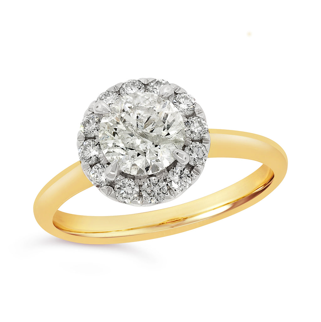 1.5ct TW Diamond Halo Surround in 18ct Gold