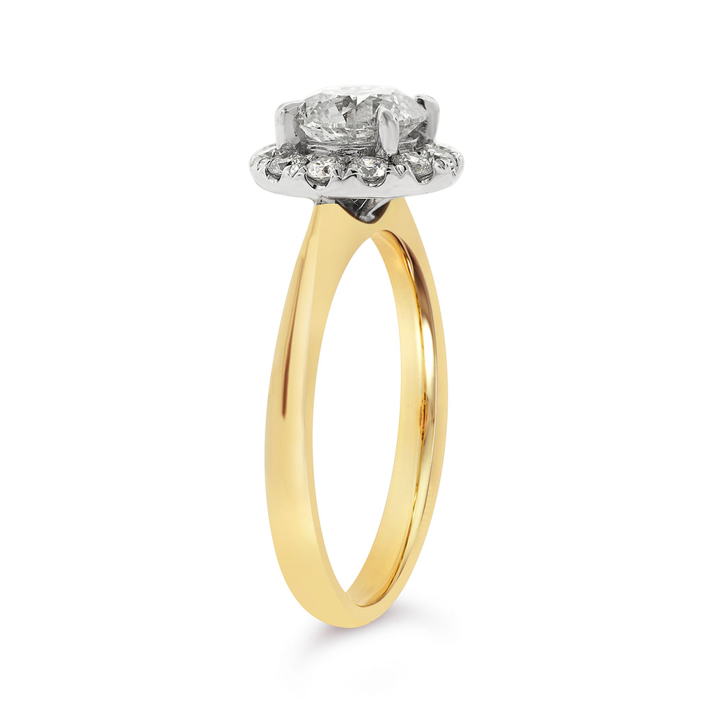 1.5ct TW Diamond Halo Surround in 18ct Gold