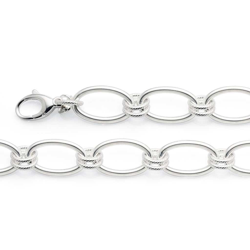 Sterling Silver 19cm Open Link Bracelet