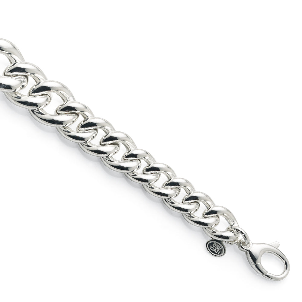 Sterling Silver Graduated Curb-Link Bracelet