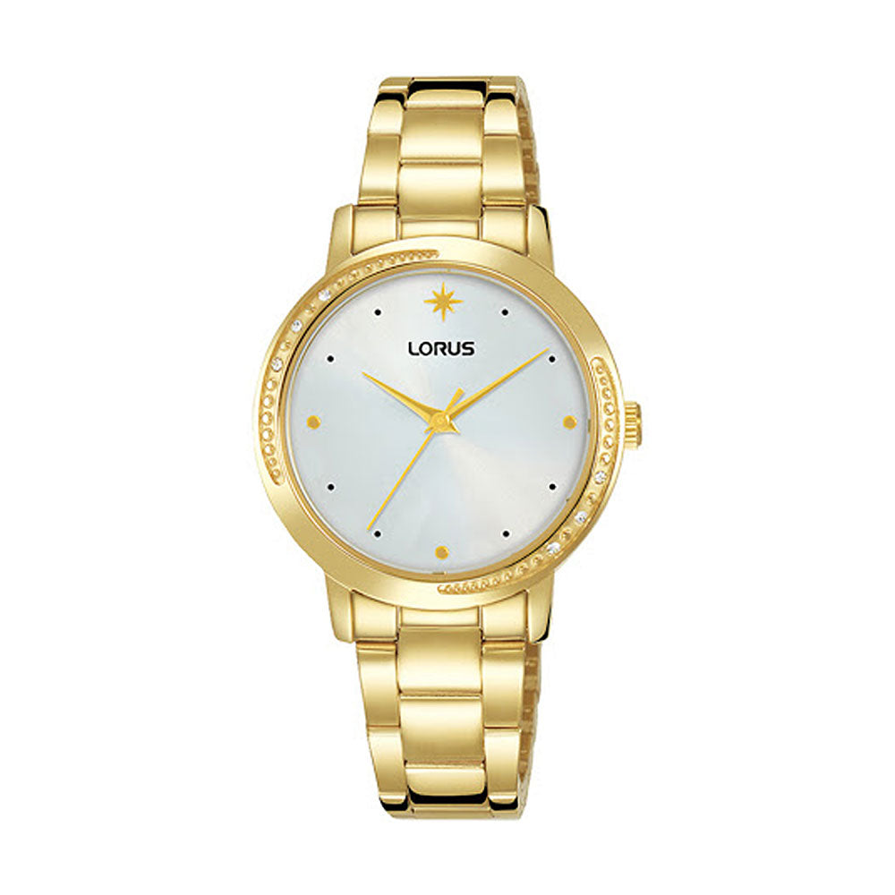 Lorus Gold-Tone Crystal Set Dress Watch RG292RX-9