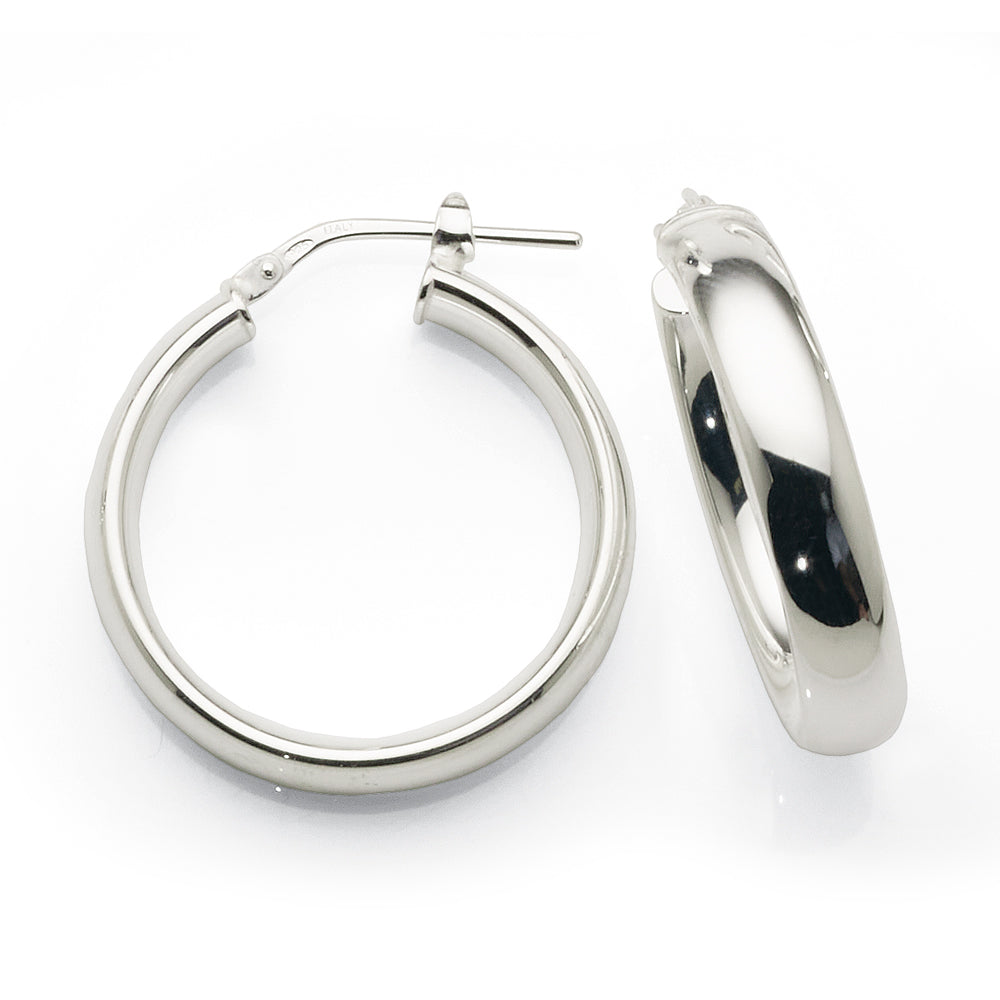 Sterling Silver 20mm Round Hoop Earrings