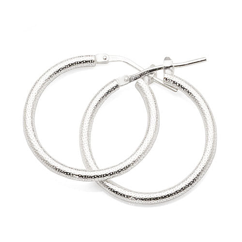 Sterling Silver 20mm Dot Texture Hoop