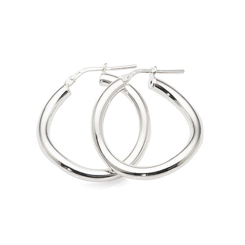 Sterling Silver 20mm Twist Tube Hoop