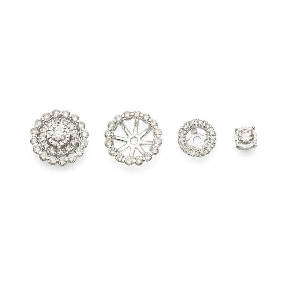 9ct White Gold 3-Way Diamond Halo Studs