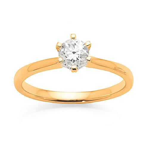 9ct Gold 0.51CT Diamond Solitaire Engagement Ring