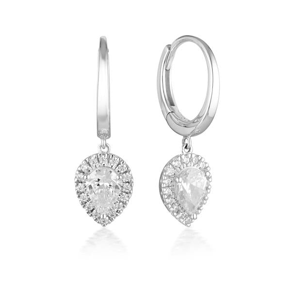 Georgini 'Luxe Splendour' Cubic Zirconia Drop Hoop Earrings