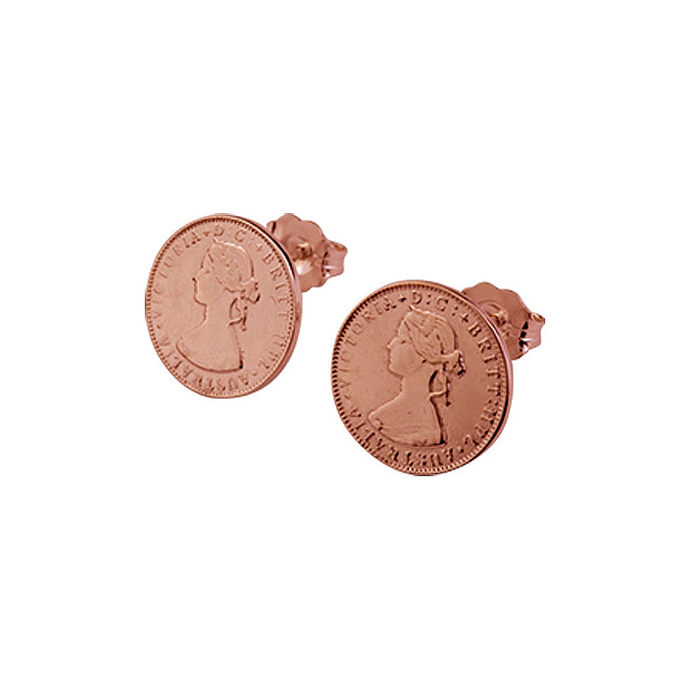Von Treskow Rose Tone Mini Coin Studs TS01-R