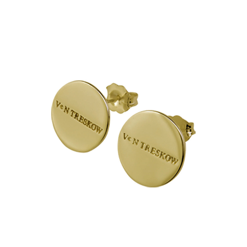 Von Treskow Gold Tone Plate Studs GWE11