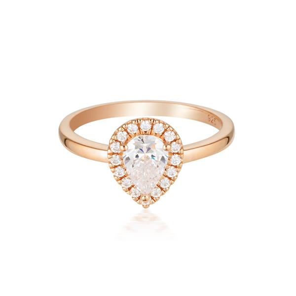 Georgini 'Luxe Splendore' Pear Cubic Zirconia Rose Ring R468