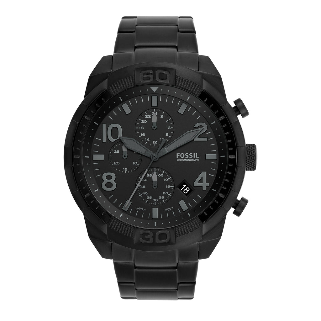Fossil 'Bronson' Chronograph Black Stainless Steel Watch FS5