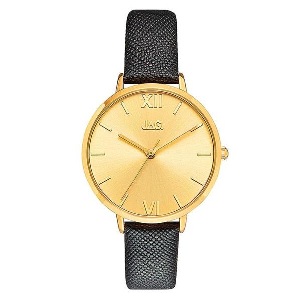 Jag 'Sophie' Black Leather Strap Watch J2261