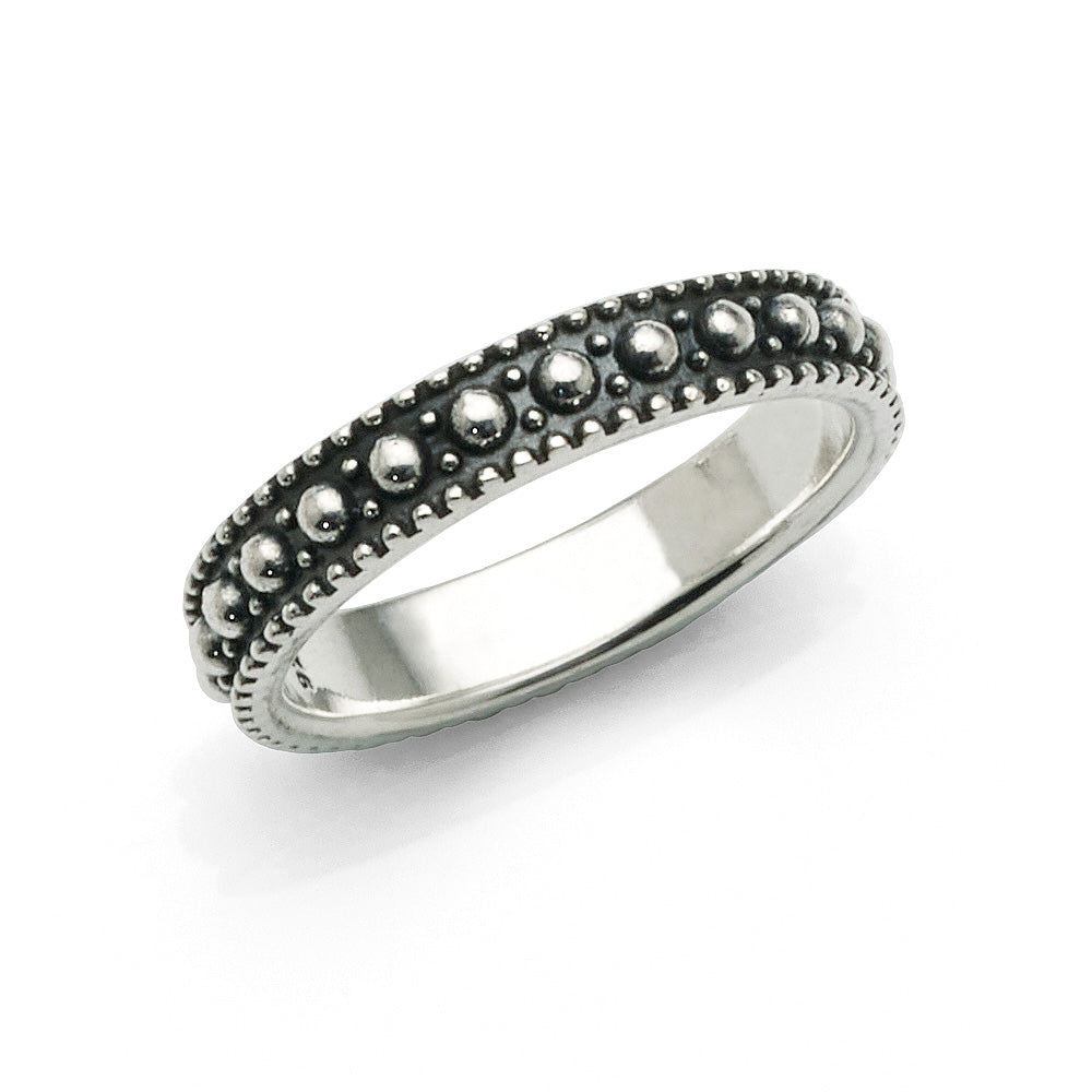 Sterling Silver Beaded 4mm Band