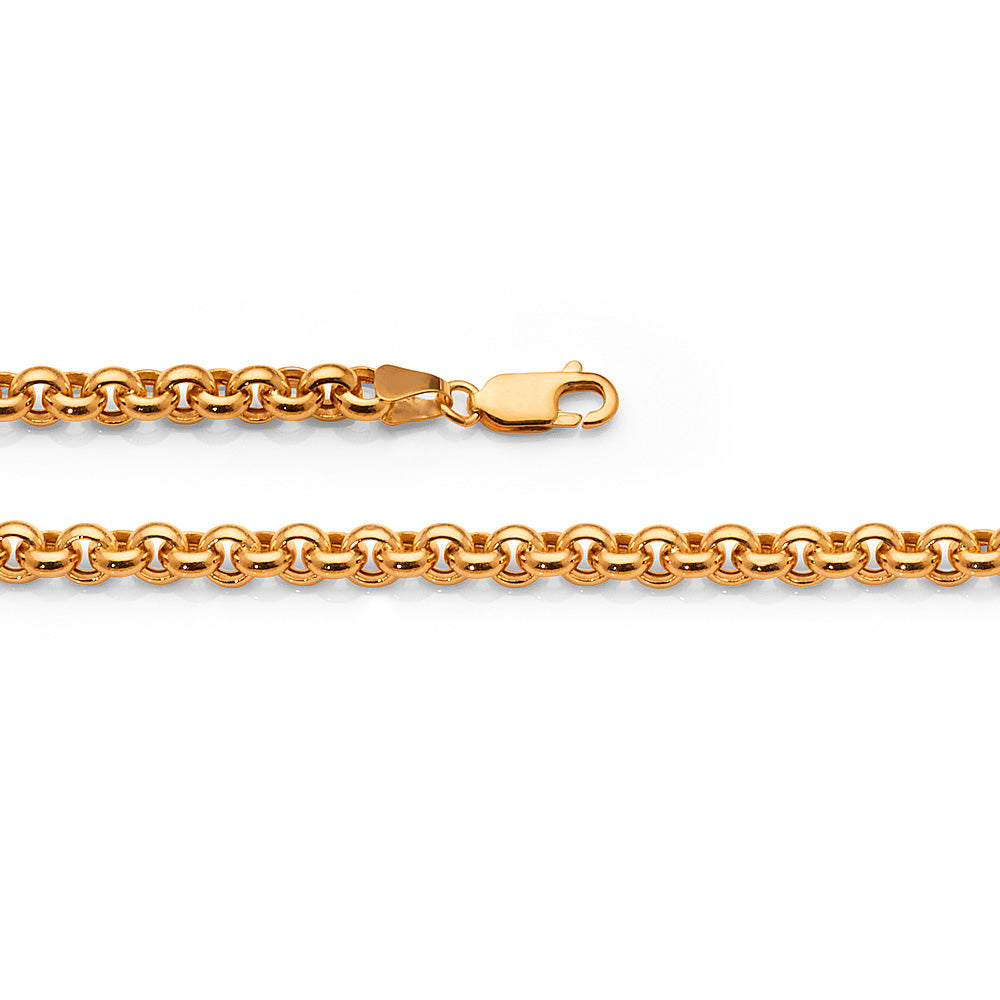 9ct Yellow Gold Round Belcher Bracelet