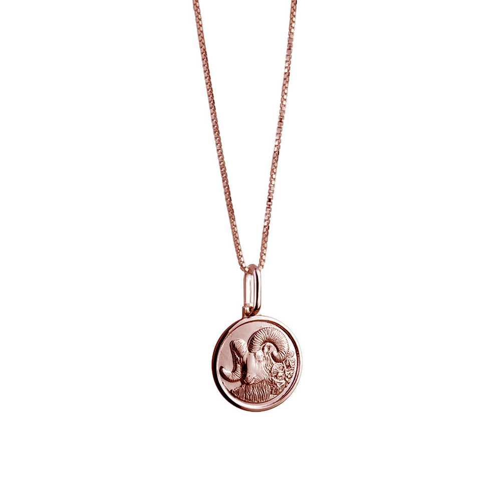 Von Treskow Rose Tone Zodiac Aries Pendant ZN01-ARI-R