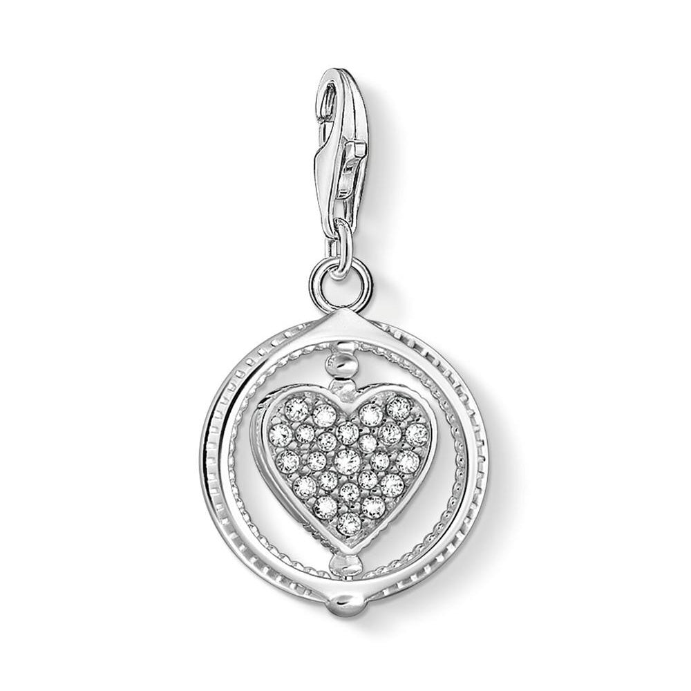 Thomas Sabo Sterling Silver Cubic Zirconia Rotating Heart Ch