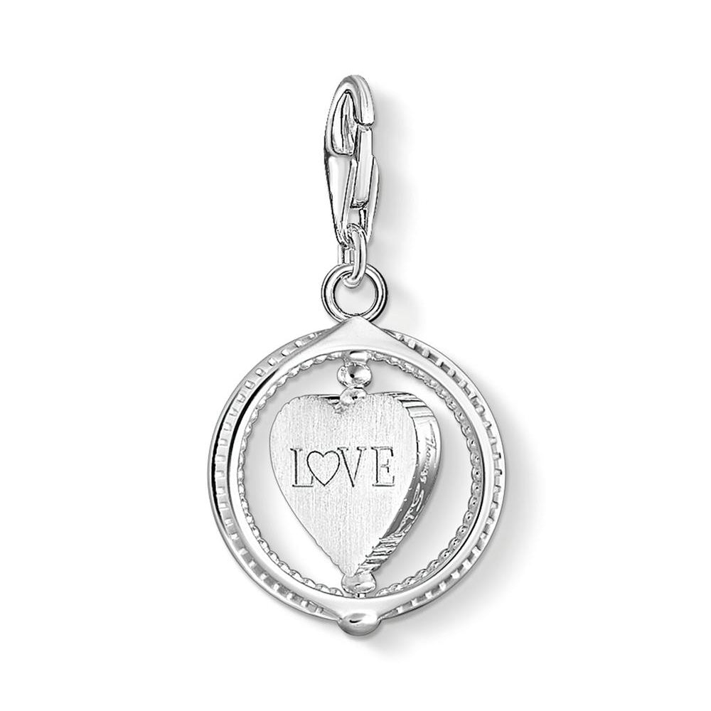 Thomas Sabo Sterling Silver Cubic Zirconia Rotating Heart Ch